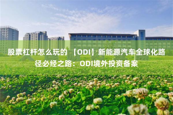 股票杠杆怎么玩的 【ODI】新能源汽车全球化路径必经之路：ODI境外投资备案