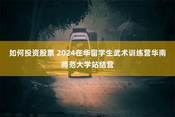 如何投资股票 2024在华留学生武术训练营华南师范大学站结营