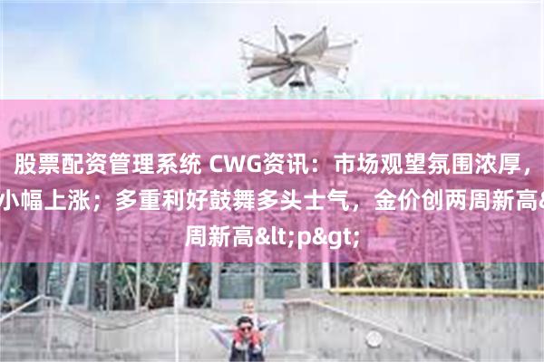 股票配资管理系统 CWG资讯：市场观望氛围浓厚，美元周一小幅上涨；多重利好鼓舞多头士气，金价创两周新高<p>